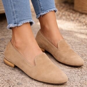 Gravitypope Suede Leather Loafers Size 41 / EU 37.5 Tan Minimalist Slip On Flats